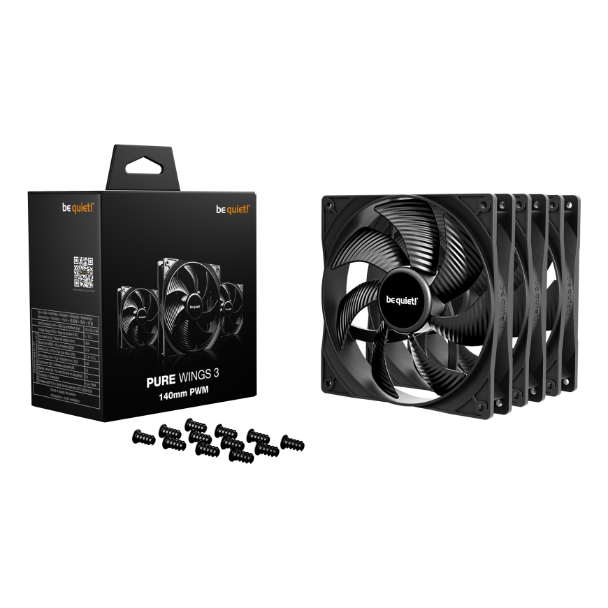 be quiet! Pure Wings 3 140 mm PWM Triple Pack Tietokonekotelo Tuuletin 14 cm musta 3 kpl – 3