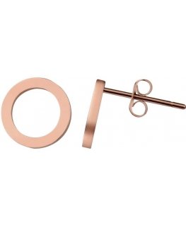 Simple pink gold-plated earrings