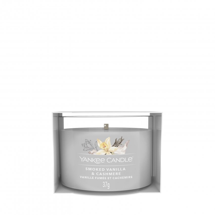 Yankee Candle Smoked Vanilla & Cashmere wax candle Round Amber, Cashmere wood, Vanilla Grey 1 pc(s)