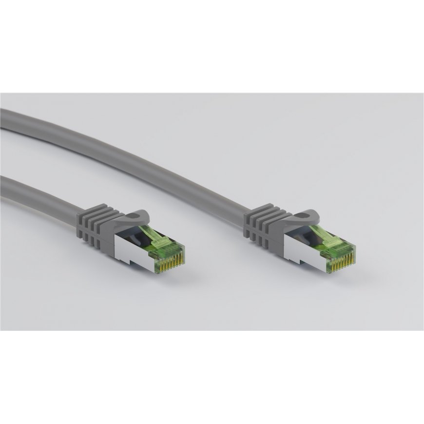 Goobay GHMT-certified CAT 8.1 S/FTP Patch Cord, AWG 26, grey, 3m – 4