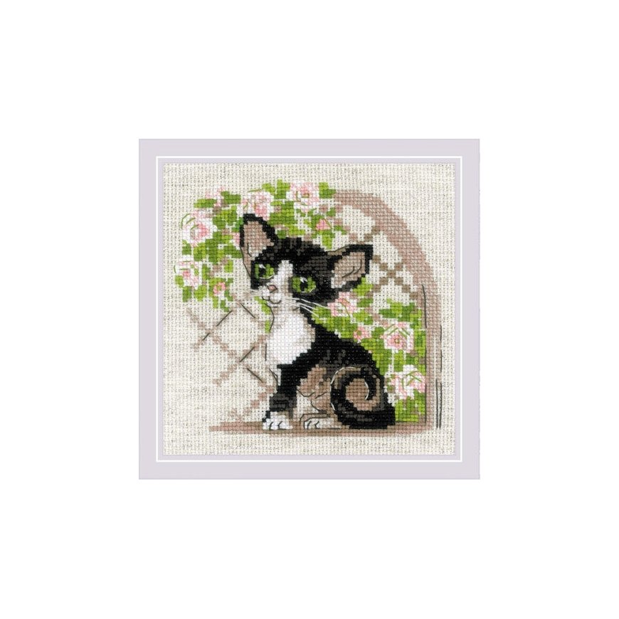 Uab Riolis Cross-Stitch Embroidery Kit "Cornish Rex Kitten" 15x15 SR2121