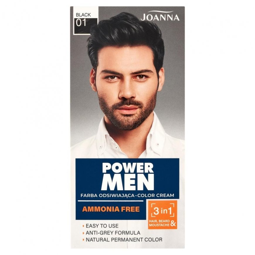 Joanna Power Men Color Krēms 3in1 01 Melns, 30 g