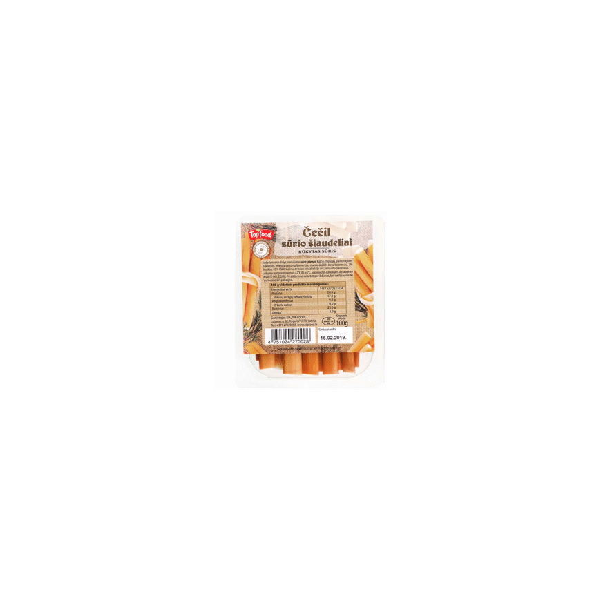 Smoked Cheese Sticks TOP FOOD, 28% fat content, 100 g – 2