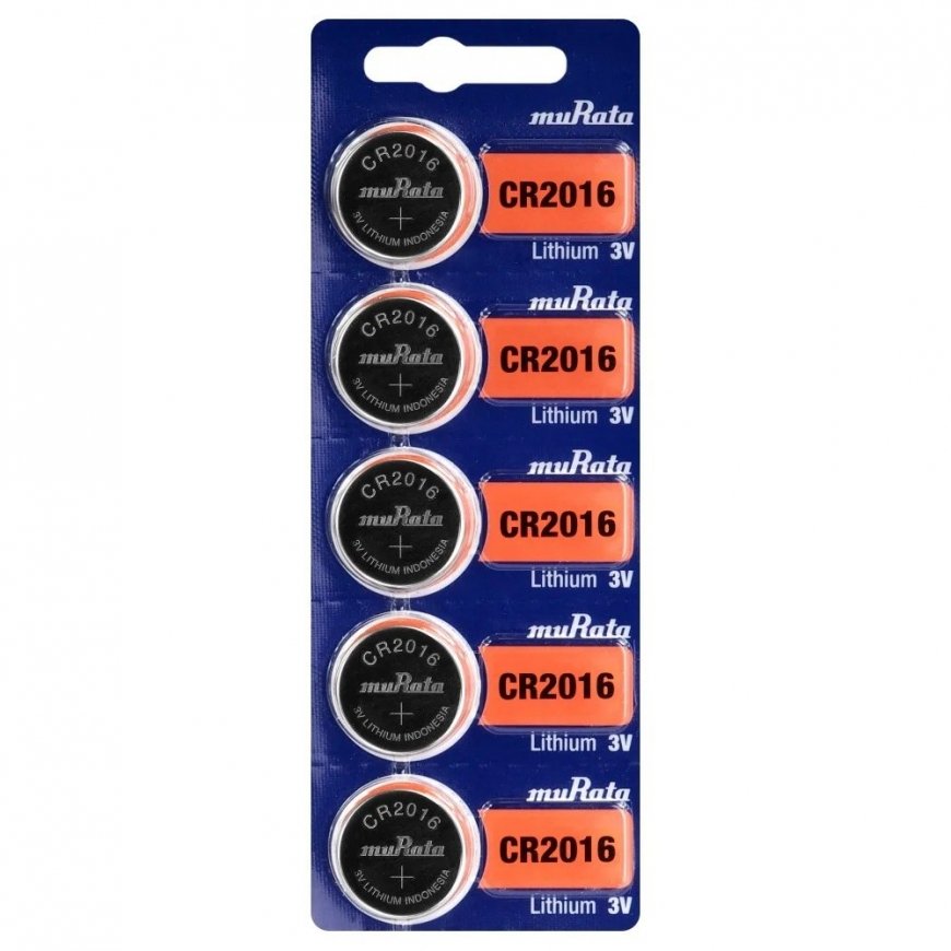 Baterija - Murata CR2016 litija monētu baterija 3V 20mm x 1.6mm 5 gab. – 2