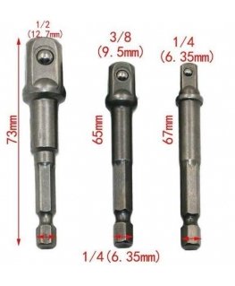 OEM Atsuktuvo adapteri - samazinājumi 1/4" 3/8" 1/2" - 3 gab. komplekts