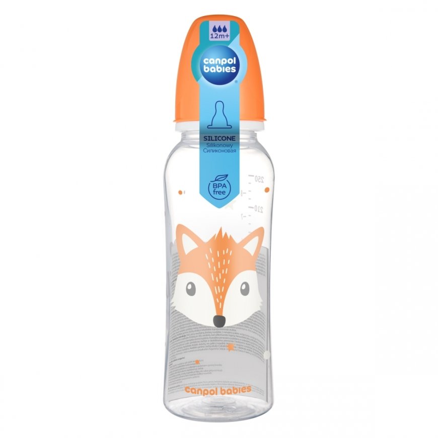 CANPOL BABIES kitsaste kaelusega pudel CUTE ANIMALS, 250 ml, 11/841_ora – 2