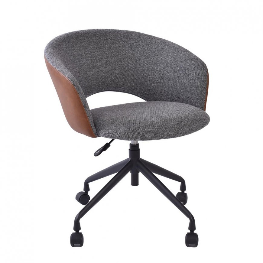 Home4You Office Chair KARINA with Wheels, Gray/Light Brown