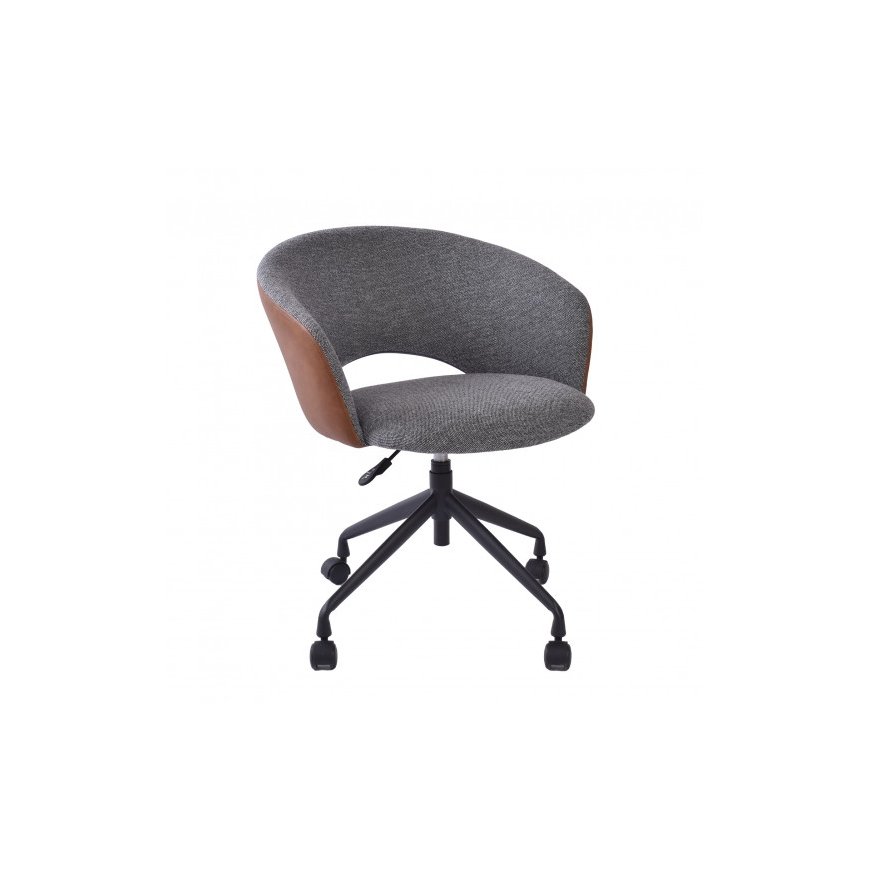 Home4You Office Chair KARINA with Wheels, Gray/Light Brown – 2