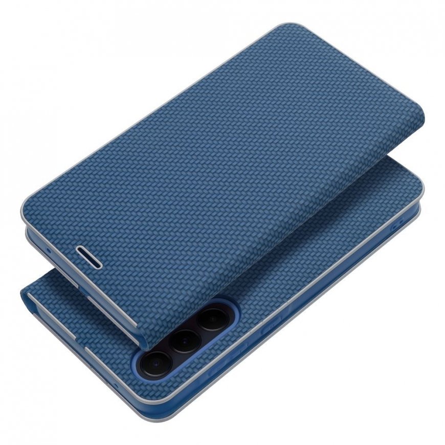 Dēklis Oem LUNA Book Carbon paredzēts Xiaomi Redmi Note 11 Pro / 11 Pro 5G zila krāsā. – 2