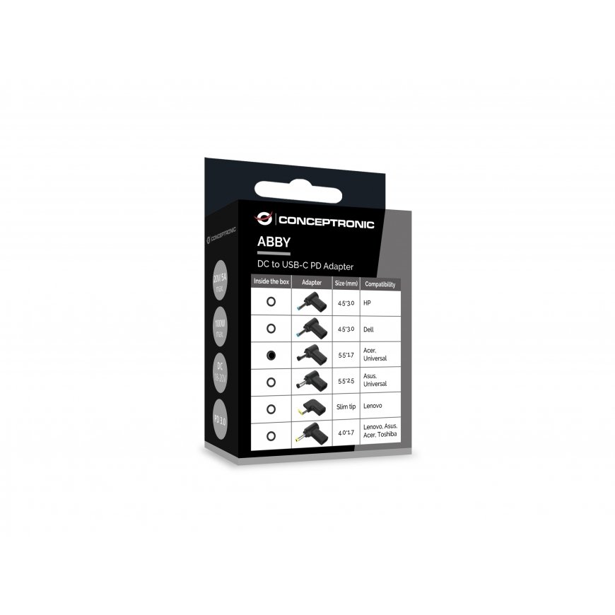 Conceptronic ABBY15PC03 kannettavan tietokoneen lisävaruste Kannettavan tietokoneen virtajohdon pää – 4