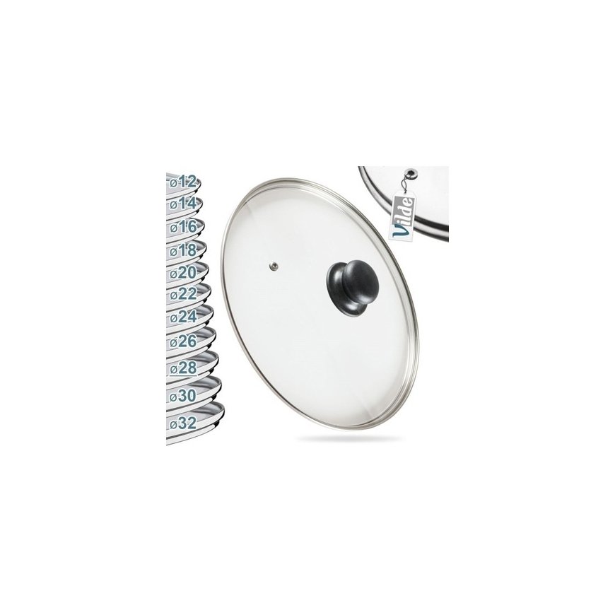 The glass lid has a 28 cm DOMOTTI air vent.