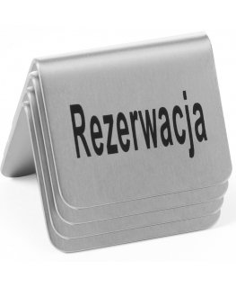 Информационная таблица REZERVACIJA набор из 4 шт. хромированной стали - Hendi 663714