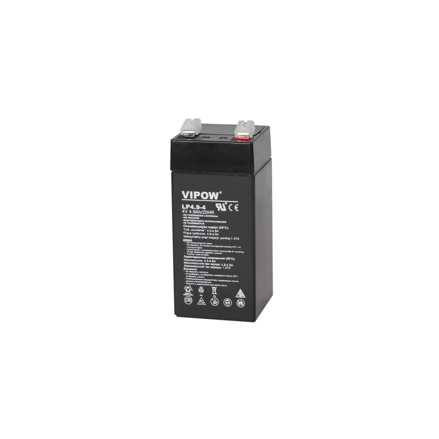 VIPOW 4V 4.9Ah pliitakumulaator