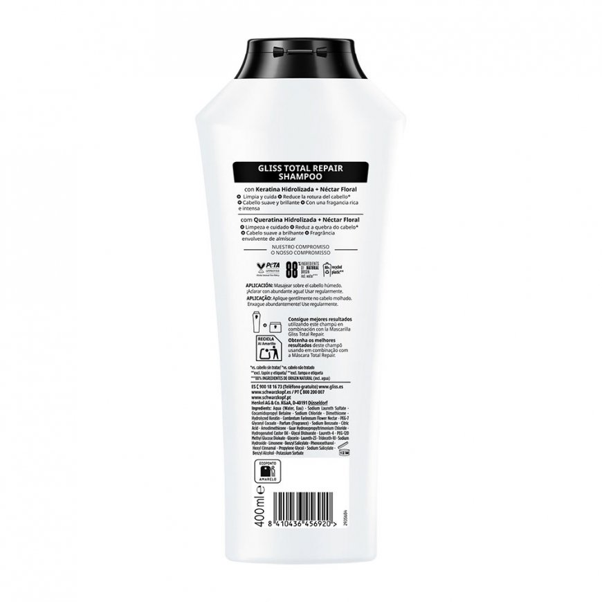 Schwarzkopf Mass Market GLISS TOTAL REPAIR Shampo 400 ml – 2