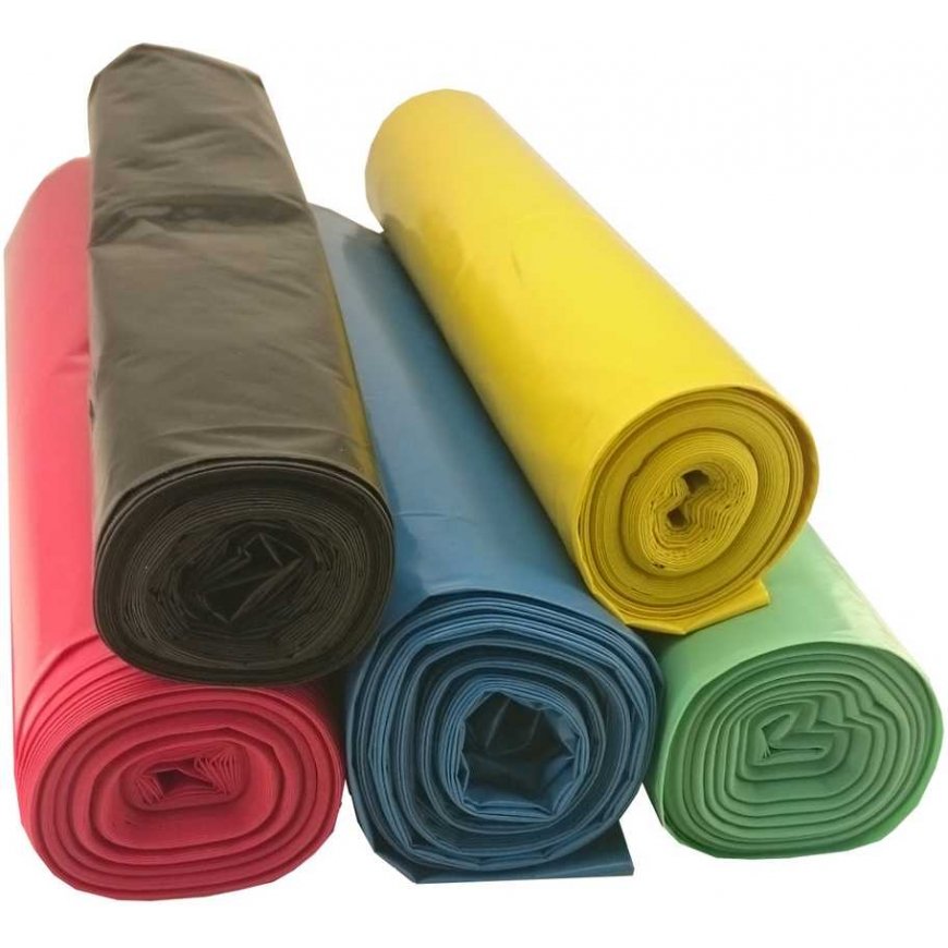 MEVA 50 micron thick garbage bags. Durable roll of 25 pcs. - blue 70L