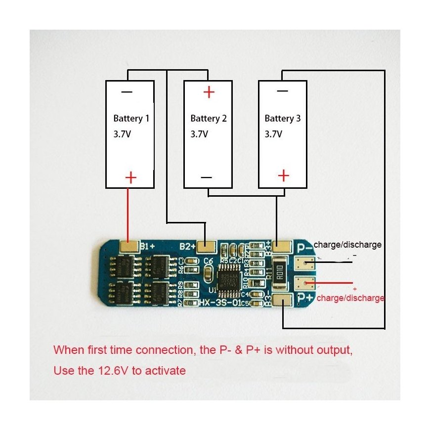 OEM Li-ion lithium battery 18650 charging module with protection 3S 4A – 2