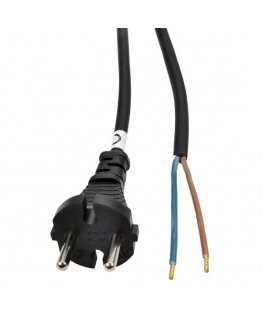 Solight flex cable, 2x 1.5mm², rubber, black, 2.5m