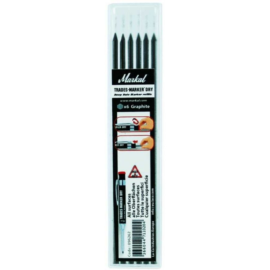 Markal Replacement Leads for Trades-Marker® Dry 6pcs (Graphite) – 2