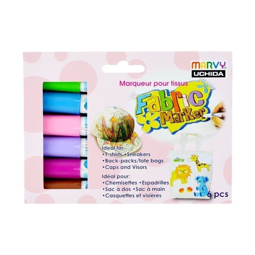 Marvy Uchida Fabric Marker 560-6B Floral, 6 kpl.