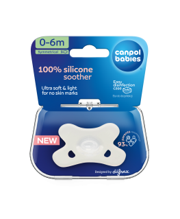 CANPOL BABIES 100% silikono simetrinis čiulptukas 0-6 mėn., 1 vnt., 24/001_whi
