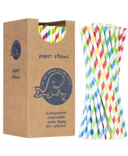 Gsg24 BIO ökoloogilised paberist joogikõrred PAPER STRAWS 6/205mm - segu 250 tk.
