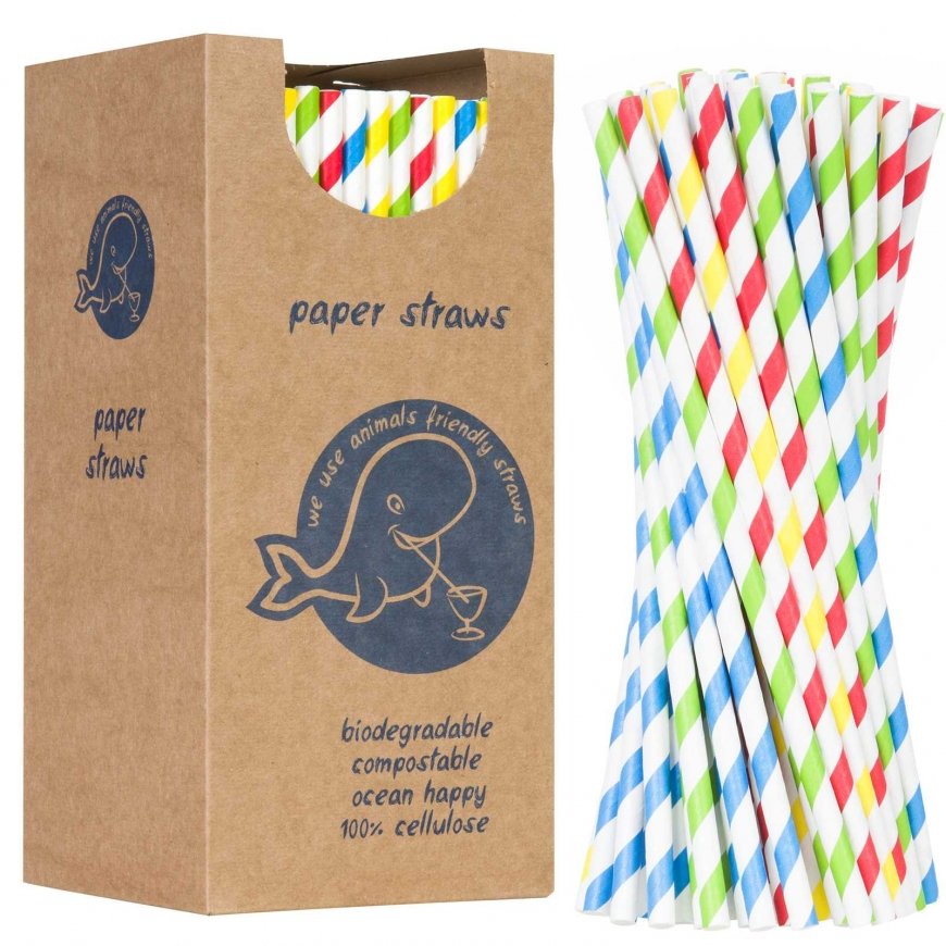 Gsg24 BIO ökoloogilised paberist joogikõrred PAPER STRAWS 6/205mm - segu 250 tk.