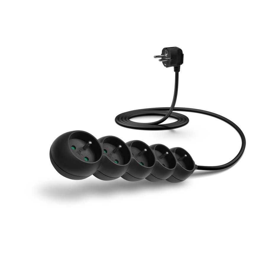 Connect IT CES-1325-BK pikendusjuhe 2 m 5 vahelduvvoolu kontakt Hoonesisene Must