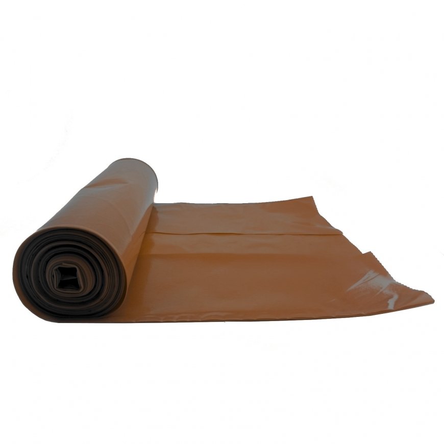 MEVA 50 micron thick garbage bags. durable roll of 25 pcs. - brown 120L – 2