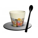 Cup with saucer and spoon Itotal Stay Pawsitive, 90ml Cup with saucer and spoon Itotal Stay Pawsitive, 90ml
