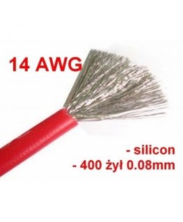 Oem alavuotas vasest silikoonkaabel 14AWG – 400 juhtme – 2,0 mm2 – punane – paindlik