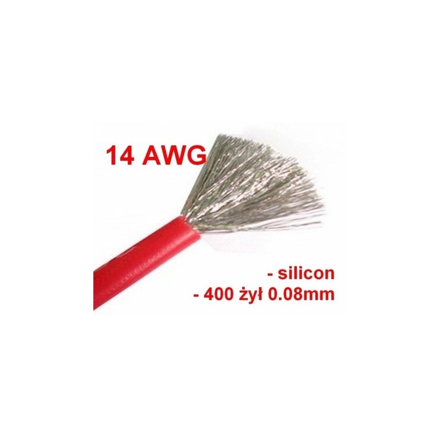 Oem Alavuotas varinis silikonins kabelis 14AWG – 400 laidu – 2.0 mm2 – sarkans – elastīgs