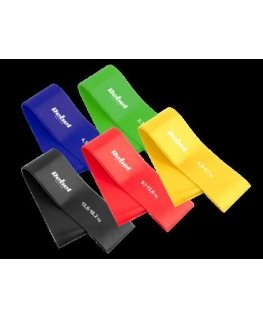 TPE Exercise Bands Set - Mini Band L, 2.3-18.2kg, 5 bands, colorful, REBEL ACTIVE