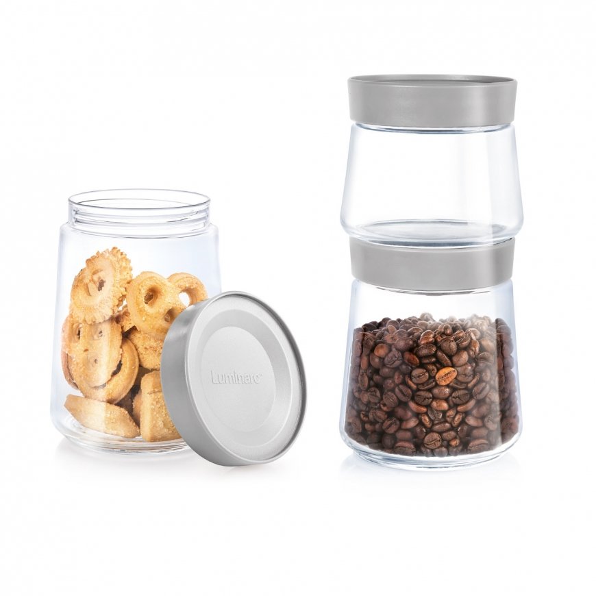 Pasukamas stiklainis su dangteliu 750 ml pilkas LUMINARC – 2