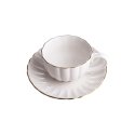 Homla Melida puodelis su lėkštute, 200 ml | spalva: balta/aukso Homla Melida puodelis su lėkštute, 200 ml | spalva: balta/aukso