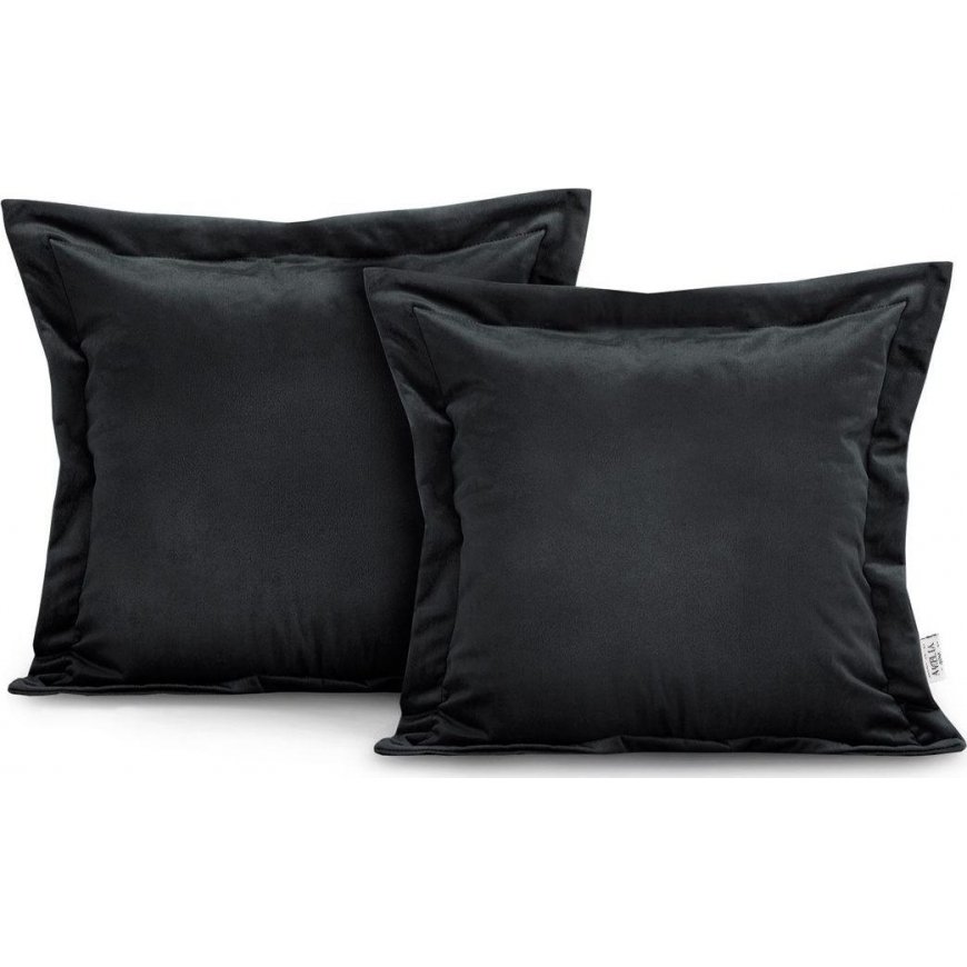 AmeliaHome CUS/AH/VELVET/Black/PIPING/45X45*2 – 2