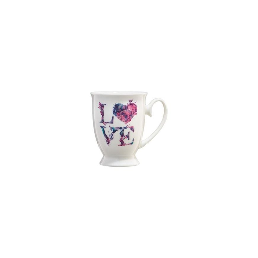 Love Letters mug with floral inscription 300 ml AMBITION