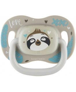 CANPOL BABIES silicone symmetrical pacifier, 6-18M, illustration: Cute sloth
