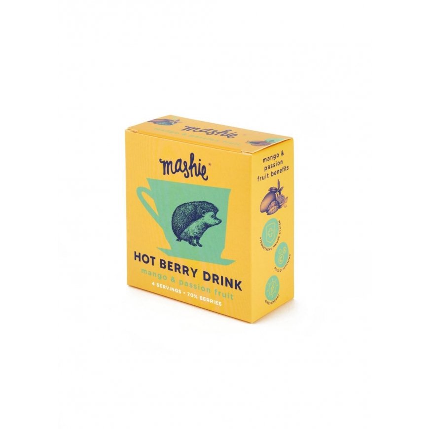 Nordic Berry Fruit Purée MASHIE Original, mango and passion fruit, 4 x 40 ml