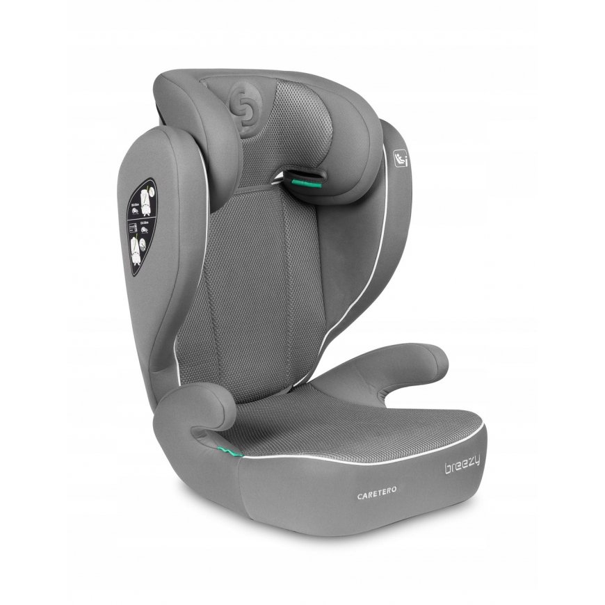 Caretero Breezy - car seat 100-150 cm 2in1 with booster function | Gray