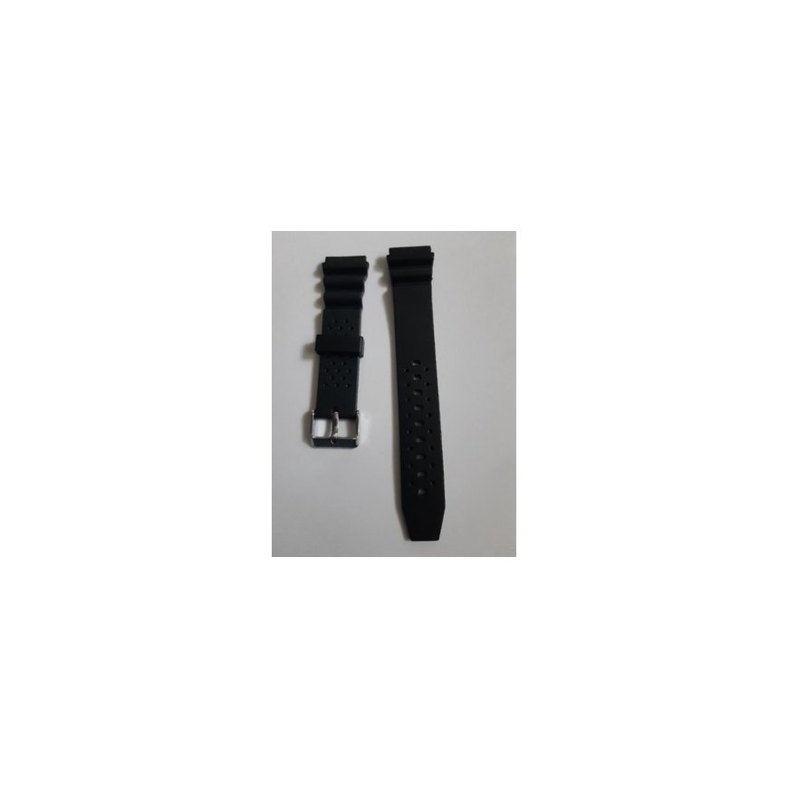 Pacific U27 rubber watch strap - blue/silver - 18mm – 2