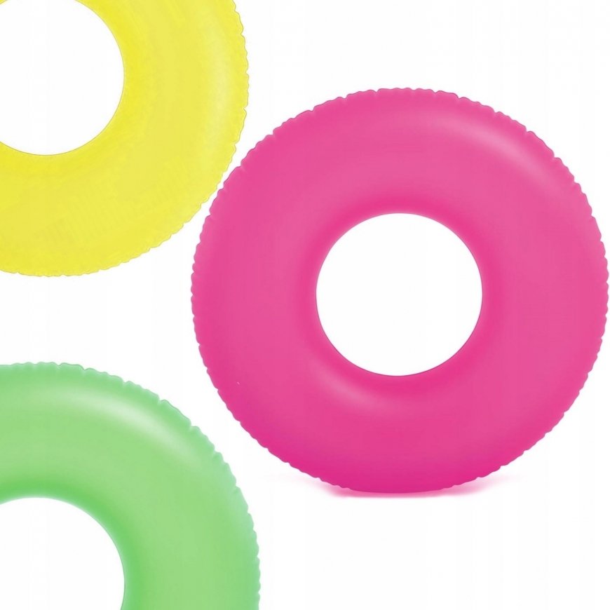 Neon Inflatable Swim Ring, Diameter 91 cm - 3 Colors INTEX 59262 Green