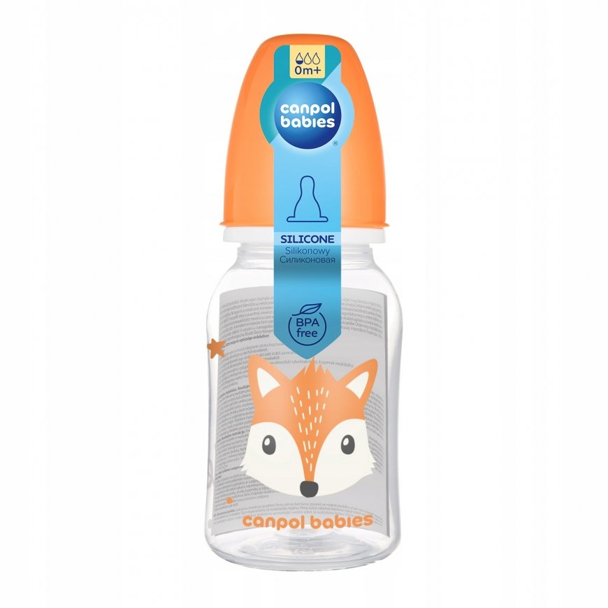 CANPOL BABIES kapeellinen pullon CUTE ANIMALS, 120 ml, 11/851_ora
