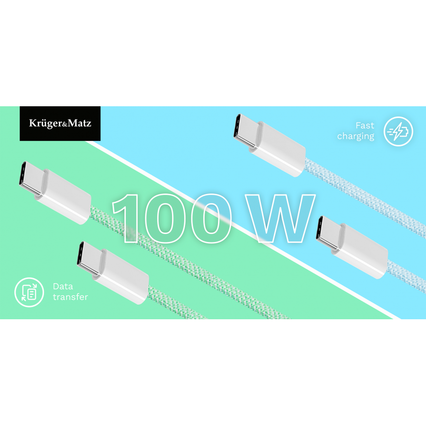 C-tyypin USB - C-tyypin USB-kaapeli 100 W 1,5 m Vihreä Kruger & Matz Basic – 2