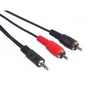 PremiumCord KJACKCIN10 audio cable 10 m 3.5mm 2 x RCA Black, Red PremiumCord KJACKCIN10 audio cable 10 m 3.5mm 2 x RCA Black, Red