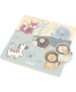 Viga Toys Koka puzzles Dzīvnieki ar spraudņiem