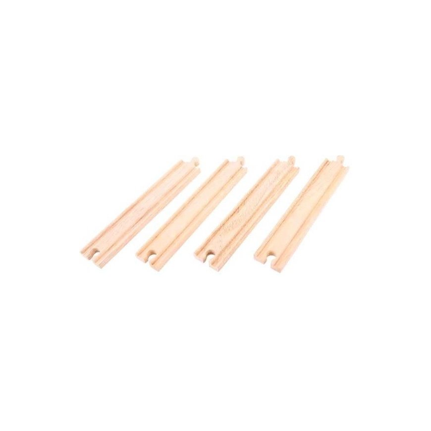 Big Jigs Bigjigs Rail Длинные прямые рельсы 21 см 4 шт. – 2