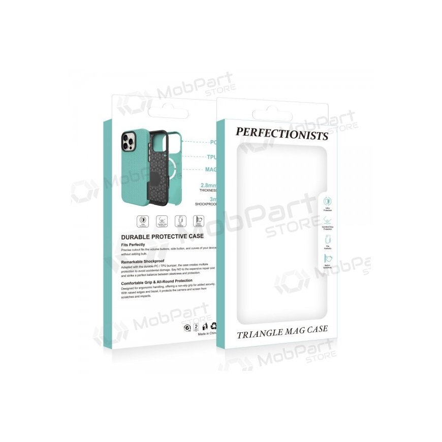 Perfectionists Triangle Mag Case for Apple iPhone 13 Pro Max, red