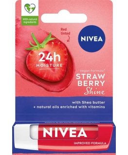 Nivea 24H kosteuttava huulipuna mansikkakiillolla, 4,8 g