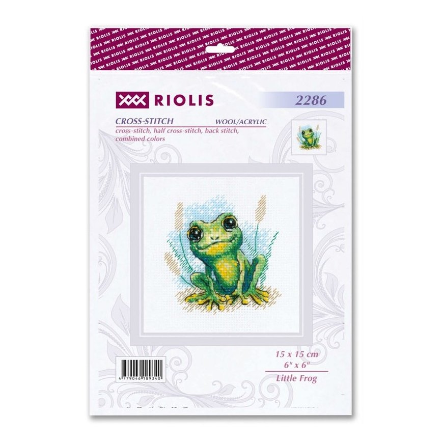 UAB Riolis krustelēšanas izšūšanas komplekts „Mazā varde“ 15x15 cm SR2286
