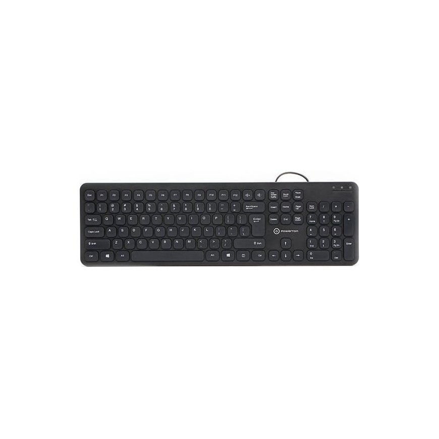 Powerton LIFE SLIM Klaviatuur USB (laadimata), US, must